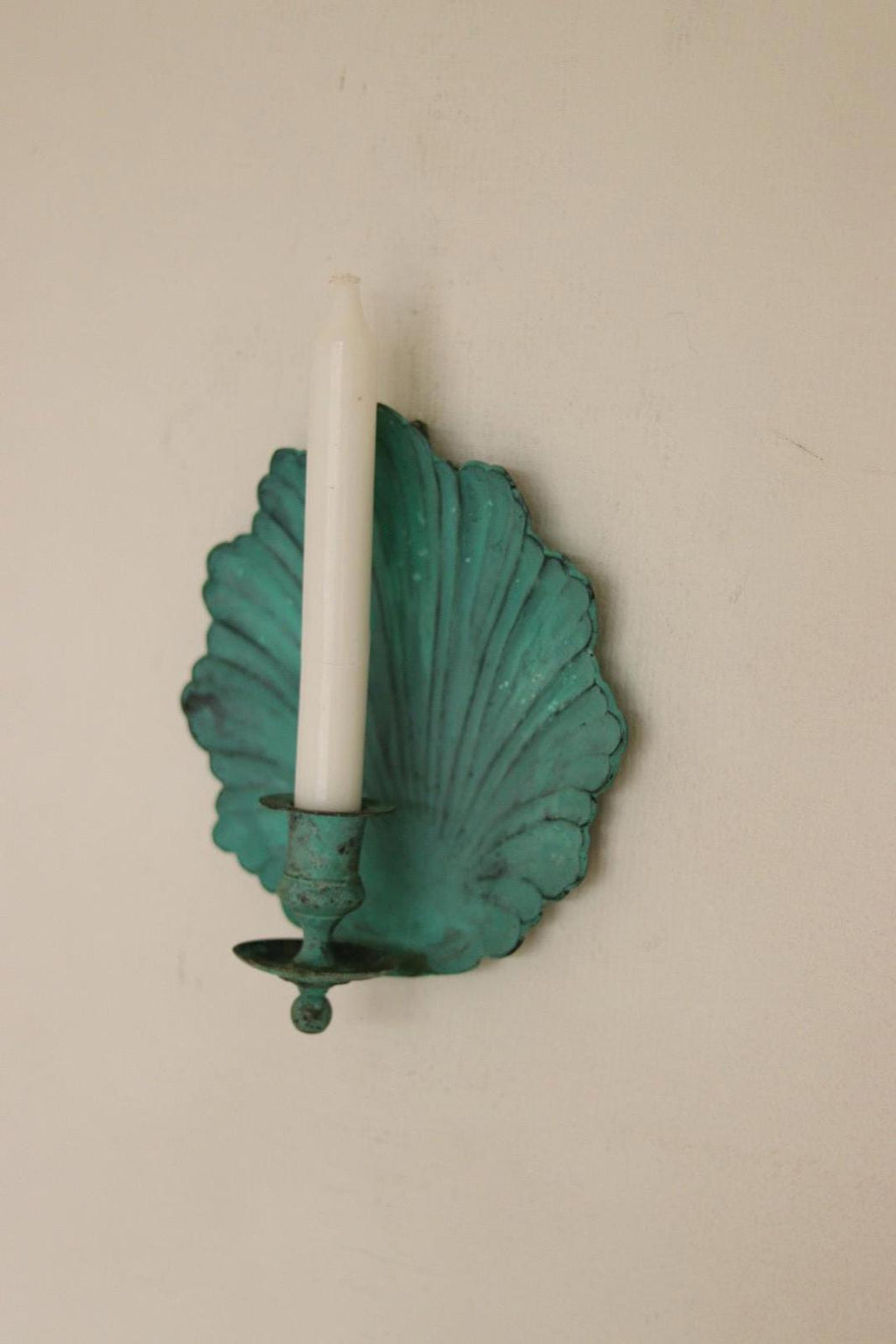 SINGLE Mid Century Swedish Brass Sconce in Verdigris Finish