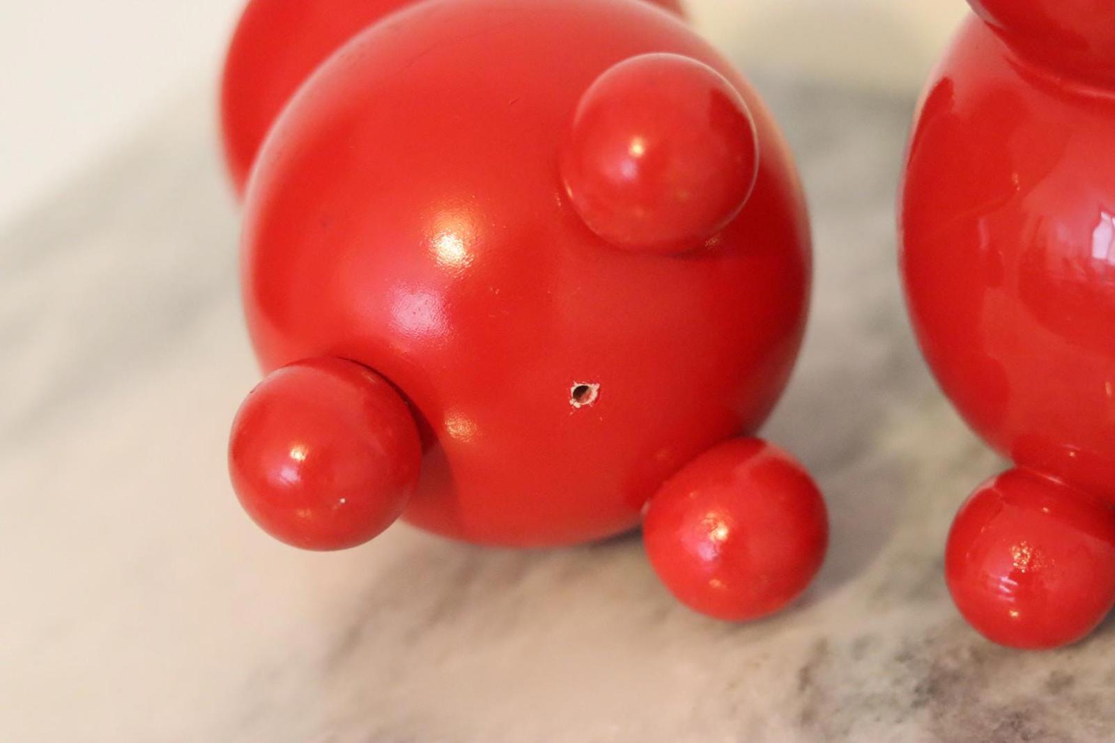 Pair of Swedish Dala Ball Candle holders