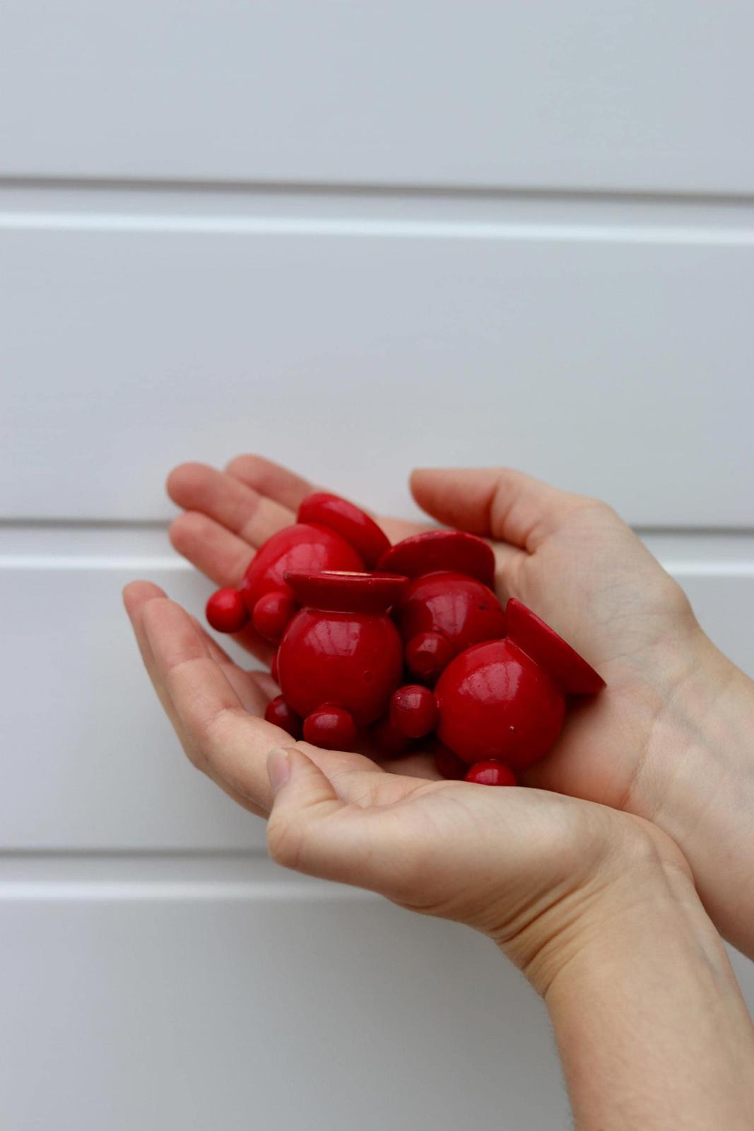Pair of Small Dala Ball Candleholders