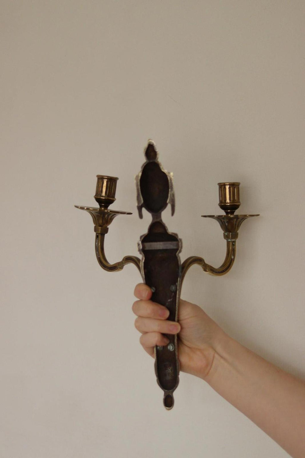 SINGLE Mid Century Gustavian Style  Brass Sconce