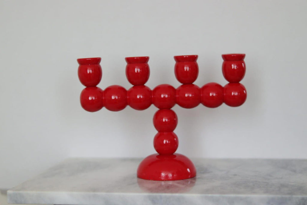 Four-Arm Swedish Bobbin Candelabra