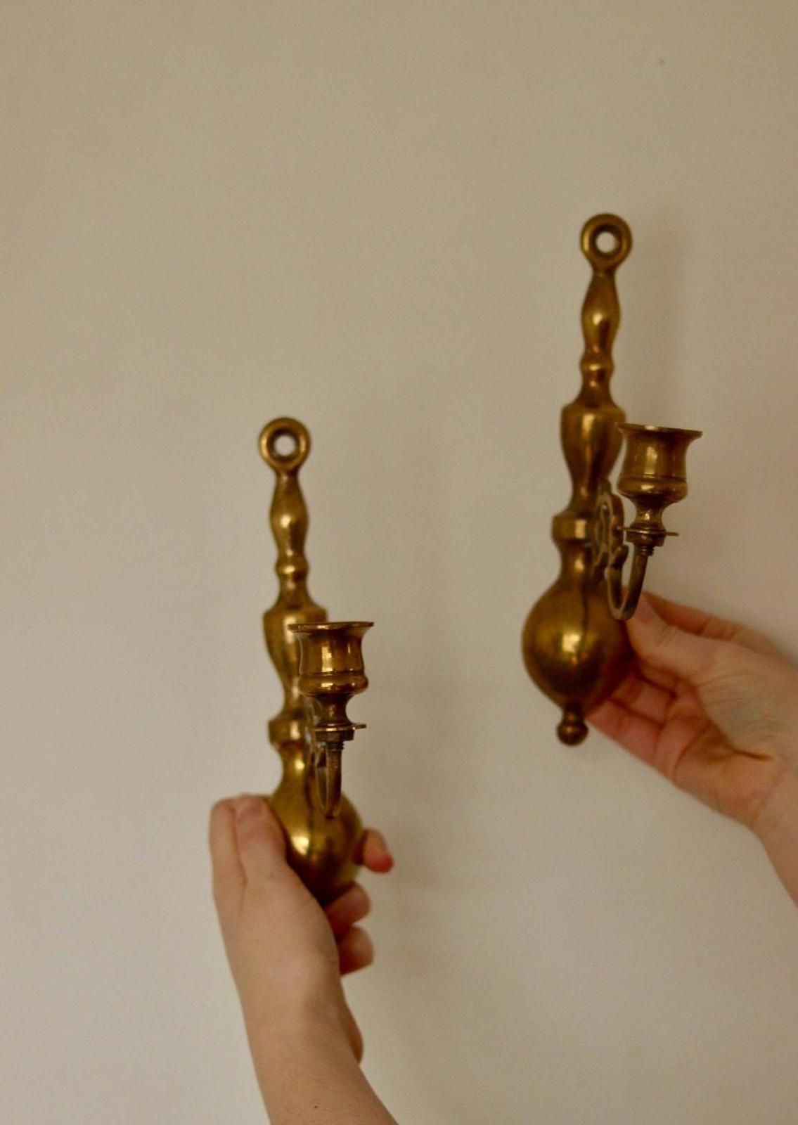 Pair of Vintage Brass Sconces
