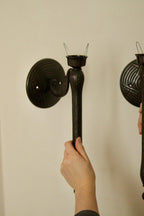 Vintage Pair of Sconces with Black Coating