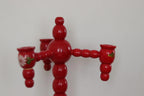 Three-Arm Swedish Bobbin Candelabra