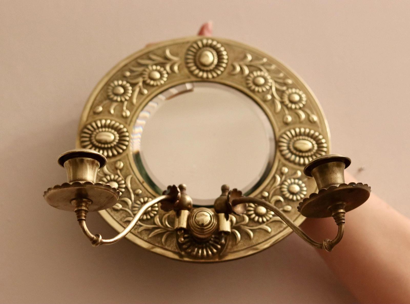 Antique Aesthetic Movement Brass Sconces C1880