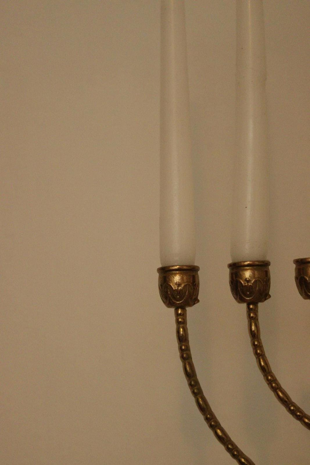 Vintage Brass Menorah - 7 Branch Candle Holder with Ornate Detailing