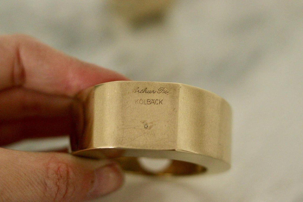 Pair of Swedish Brass Candle Holders by Arthur Pe Kolbäck