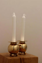 Pair of Mid-Century Swedish Brass Candle Holders