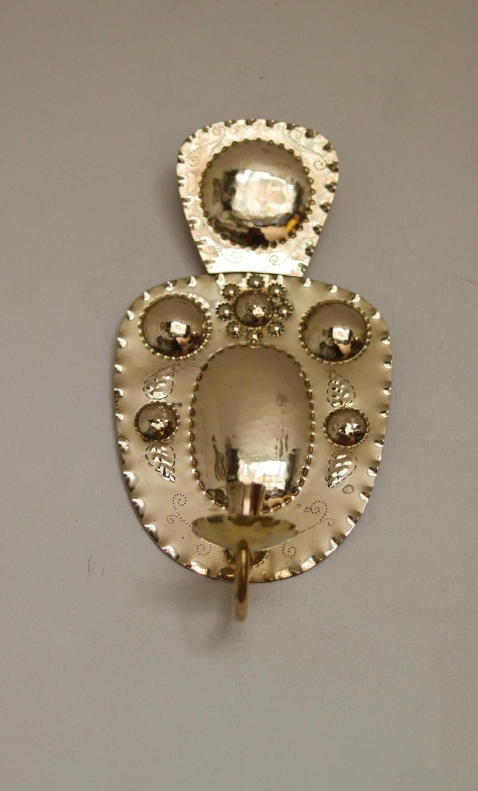 SINGLE Mid Century Swedish Brass Sconce