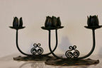 Pair of Swedish Vintage Candle Holders – Handcrafted Lotus-Style