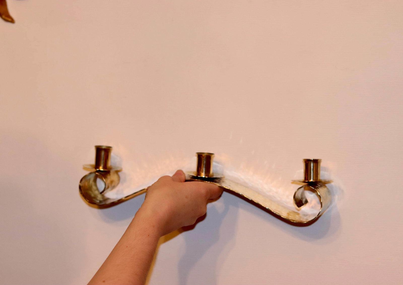 Mid-Century Brass Swedish Candelabra