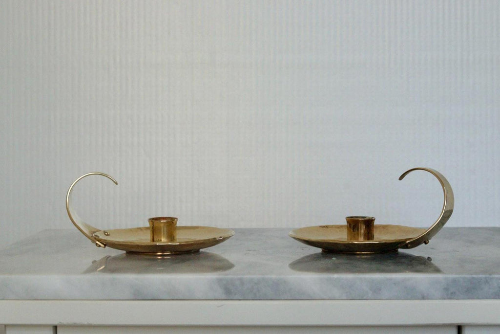 Pair of Swedish Mid-Century Candlestick Holder by Skutuna