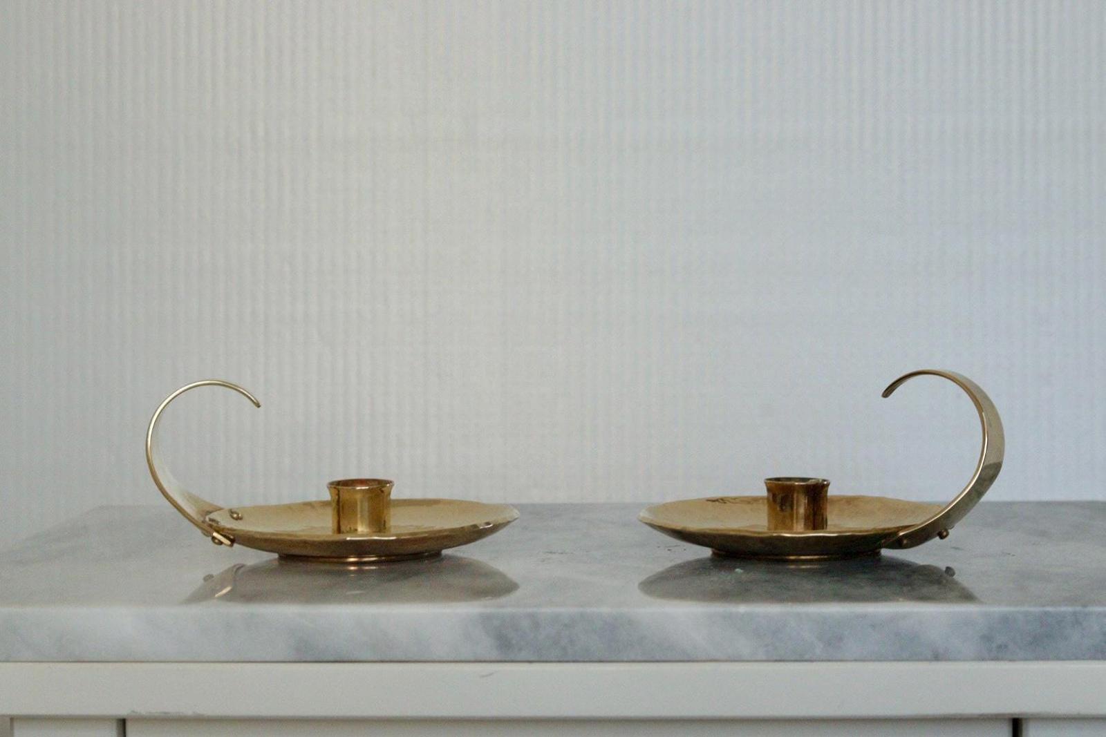 Pair of Swedish Mid-Century Candlestick Holder by Skutuna