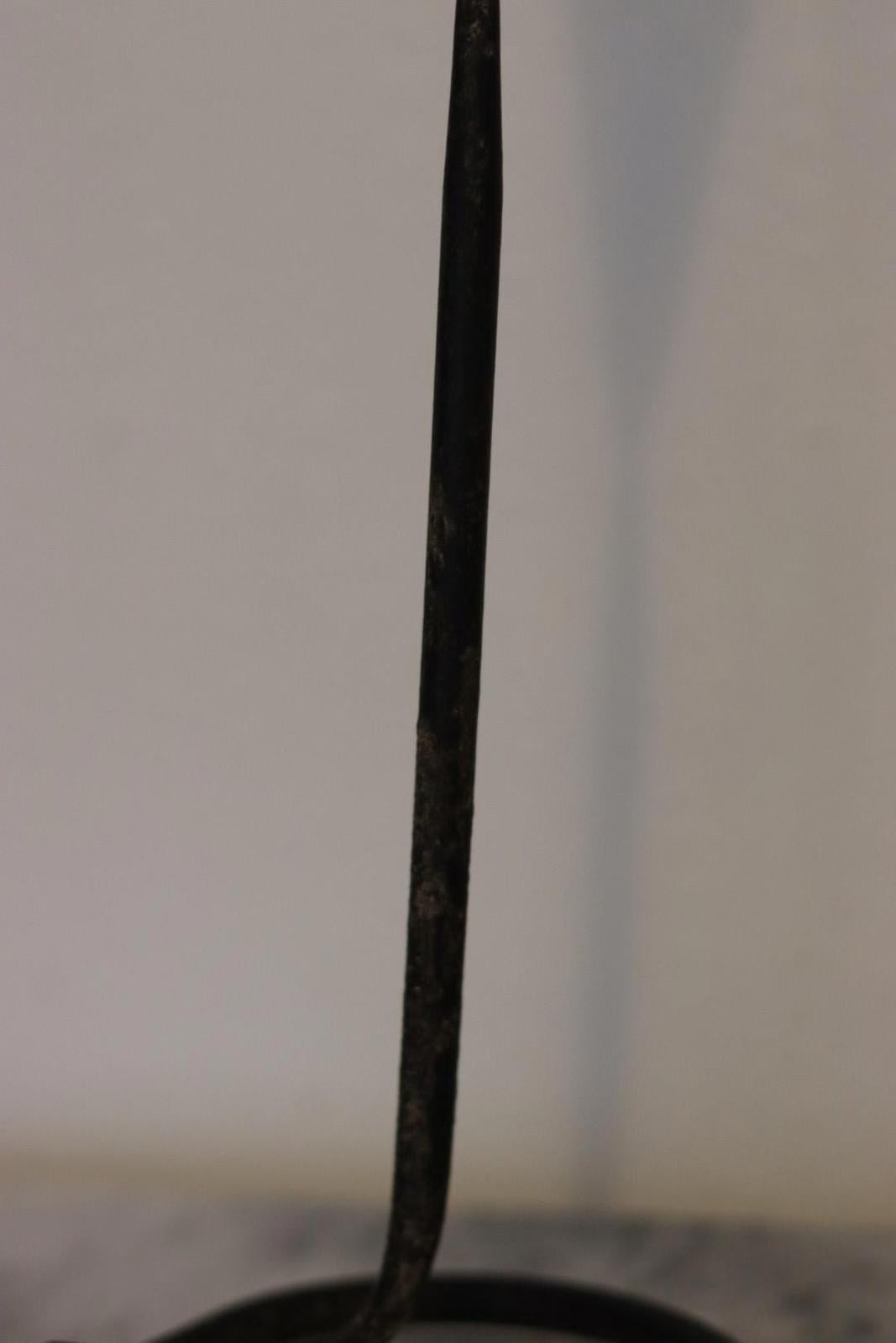 Pair of Swedish Vintage Hand-Forged Iron Candle Holders – Rustic Modern Loop-Base