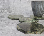 Set of 4 - Angelo Indian Green Chunky Octagonal Marble Coasters
