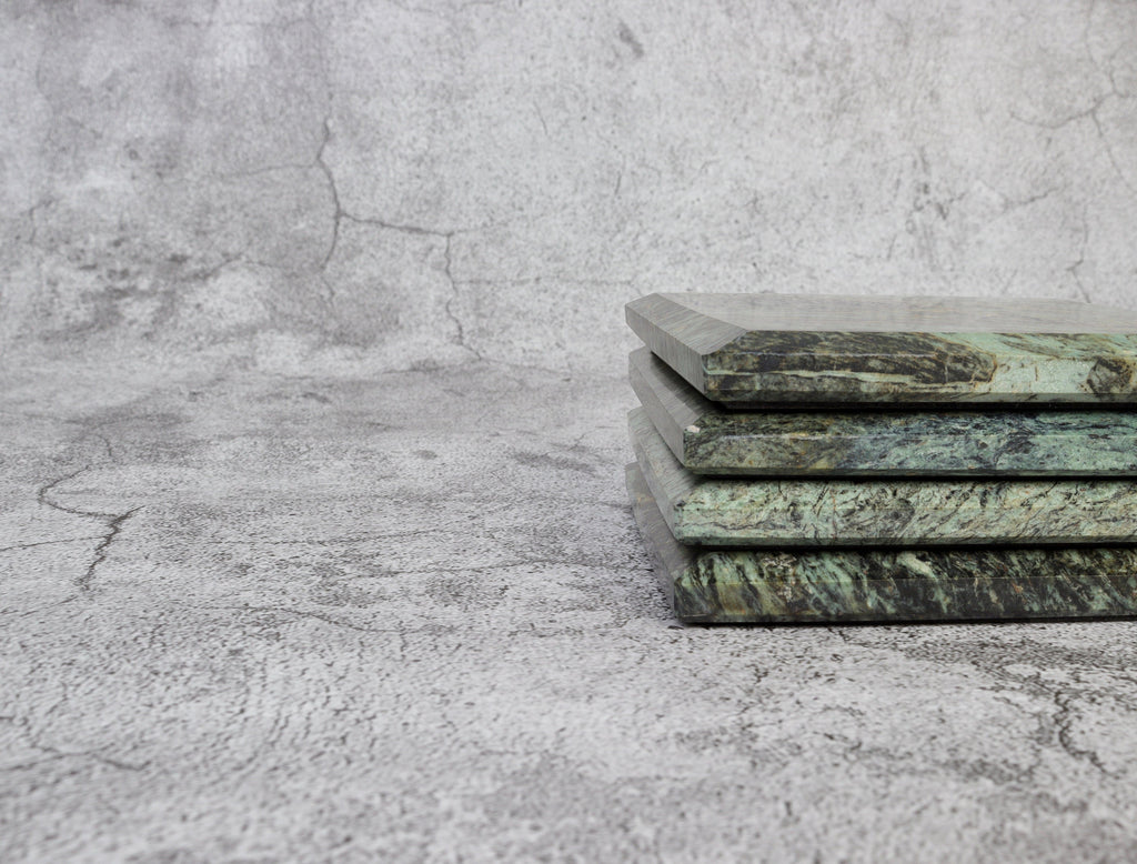 Set of 4 - Madeji Indian Green Square Marble Coasters