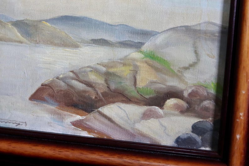Original Swedish Modernist " Lake " by GÖSTA EMMING (1903-1989) Vintage and Framed