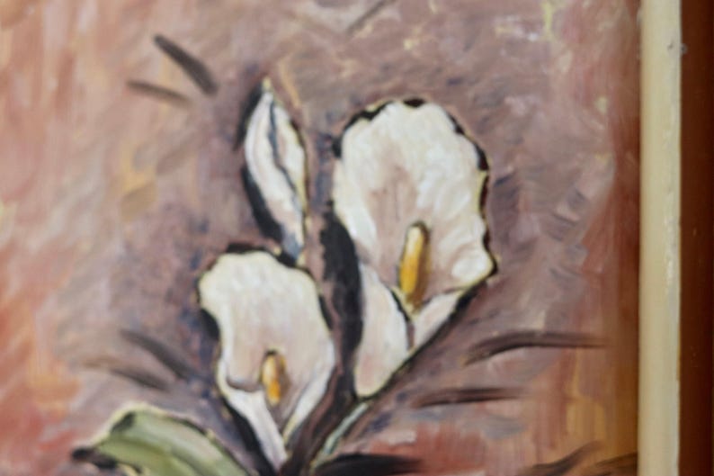 Original Norwegian Mid-Century Oil on Canvas" Peace Lily " by Arvid Nilsson(1913-1976) - Vintage & Framed