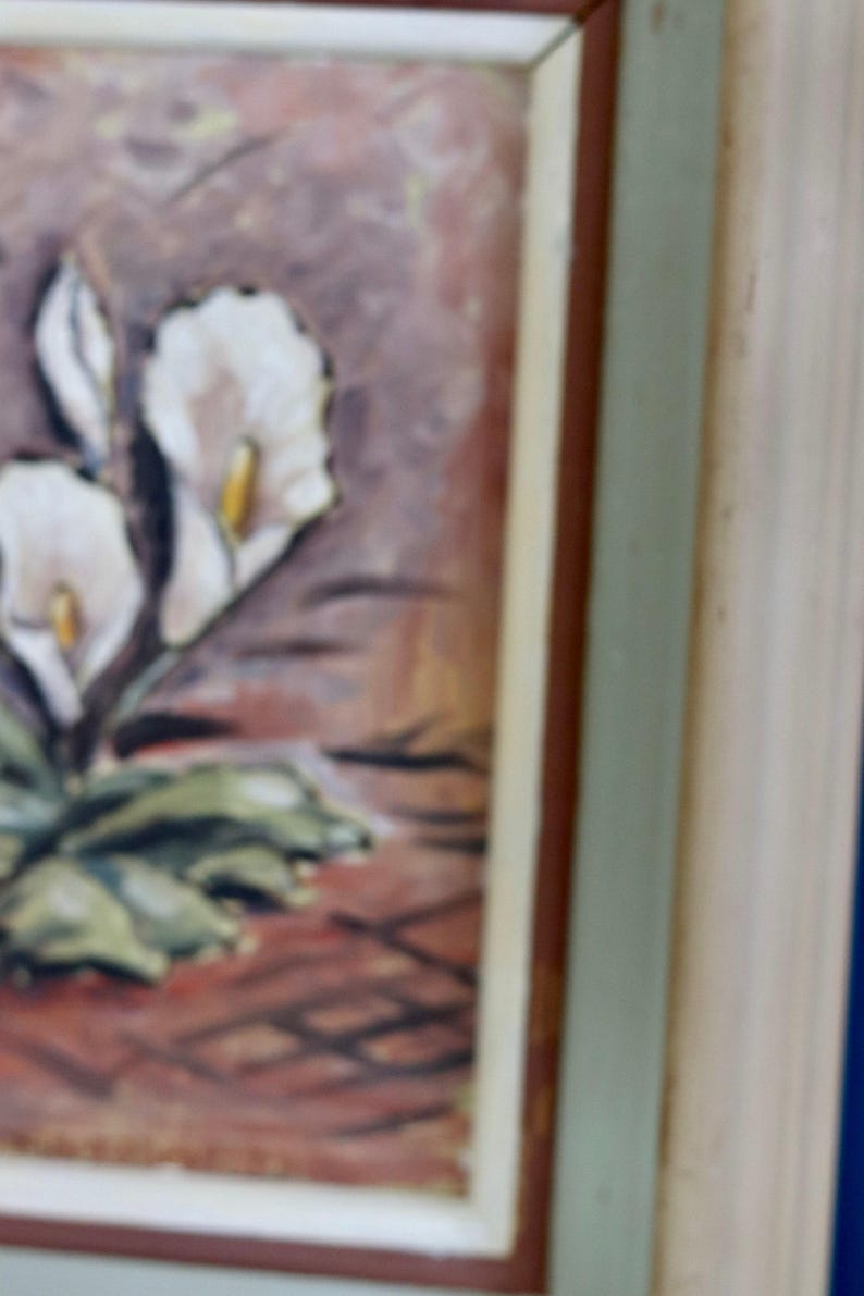 Original Norwegian Mid-Century Oil on Canvas" Peace Lily " by Arvid Nilsson(1913-1976) - Vintage & Framed