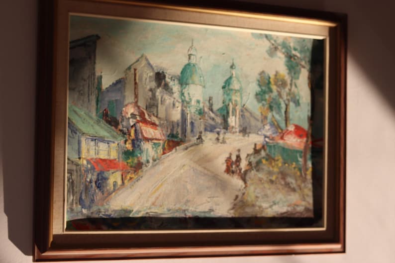 Swedish modernist Oil On Canvas by Sven Dolf "Eastern Dilemma"- Vintage & Framed
