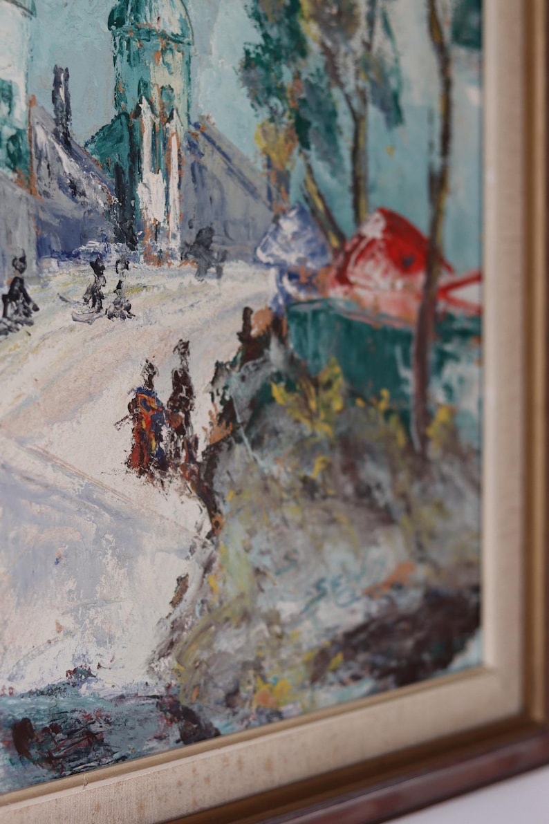 Swedish modernist Oil On Canvas by Sven Dolf "Eastern Dilemma"- Vintage & Framed