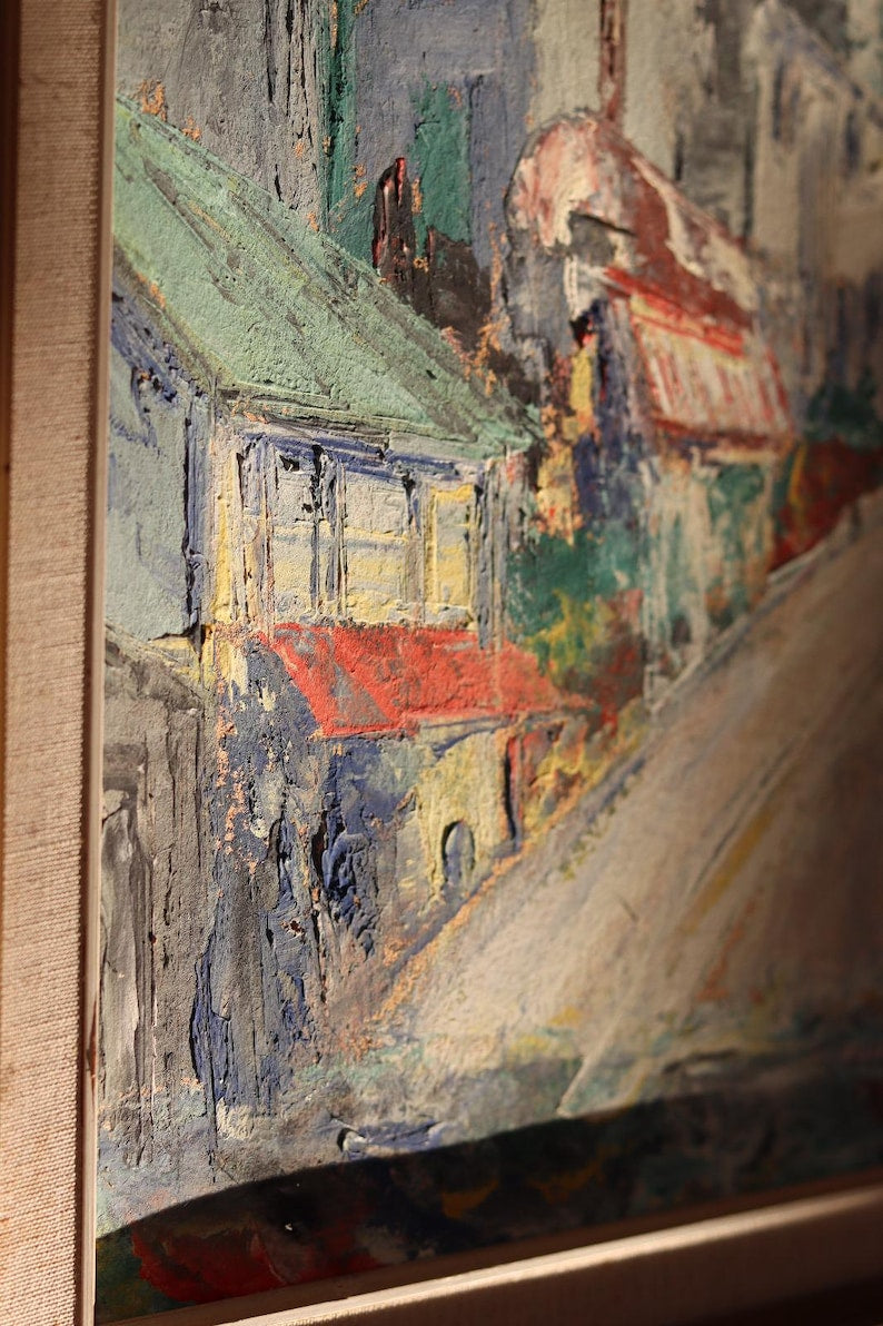 Swedish modernist Oil On Canvas by Sven Dolf "Eastern Dilemma"- Vintage & Framed