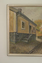 Original Canvas Oil Painting Besvärsgatan by Georg Hult Oskarshamn 46x 62 (approx 18x24 in)