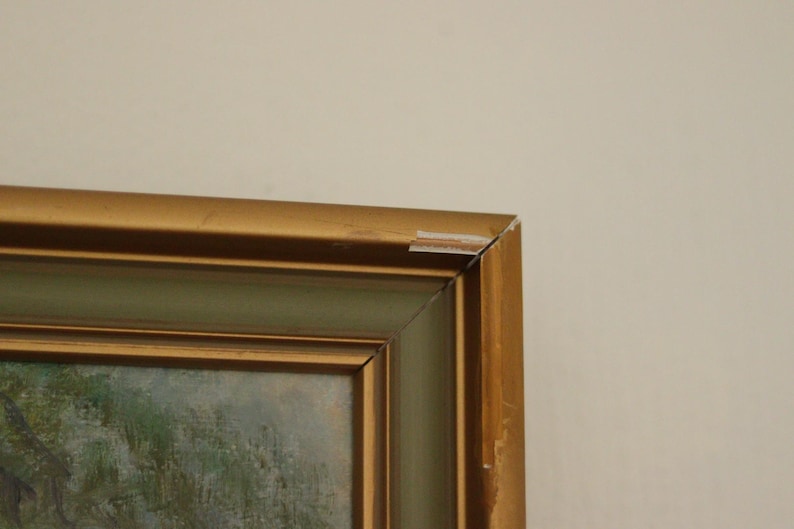 Original Swedish Mid-Century Oil on Panel – “Pilens backe, Linköping” by T. Albin Ringqvist – Vintage & Framed (≈ 15.7 × 13.4 in))