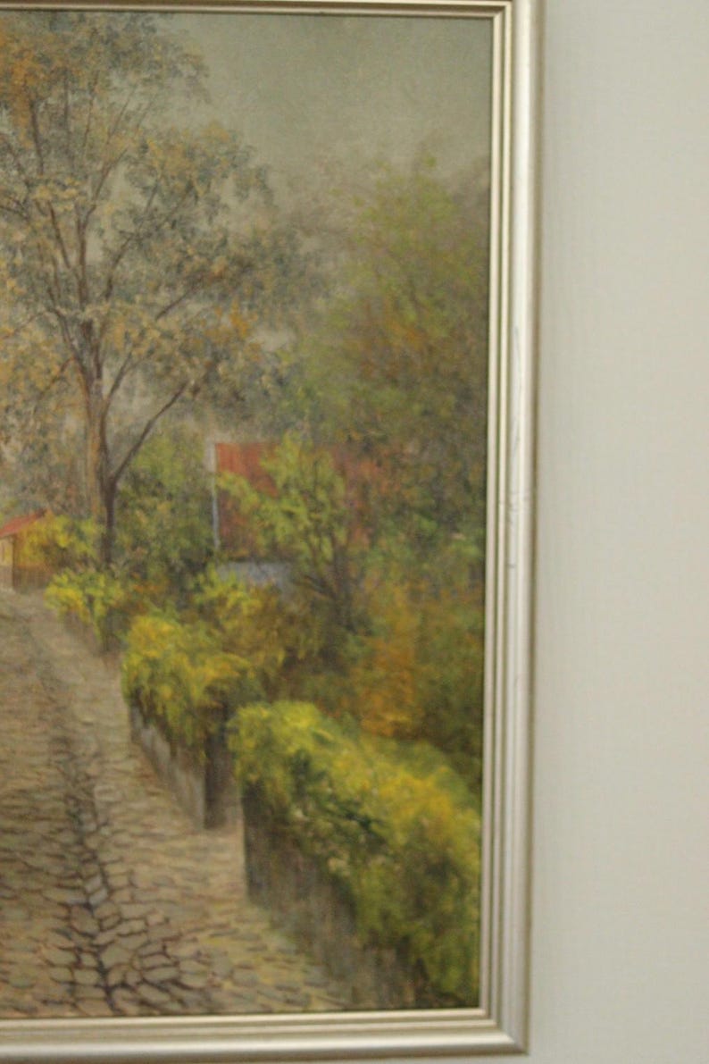 Original Canvas Oil Painting Besvärsgatan by Georg Hult Oskarshamn 46x 62 (approx 18x24 in)