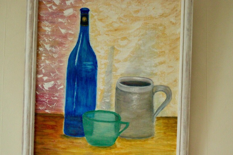 Swedish Mid-Century Oil on Canvas " Still life" Vintage and Framed