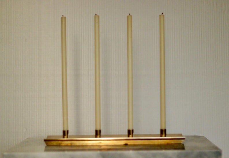 Mid-Century Swedish Brass Candelabra by Pierre Forsell for Skultuna