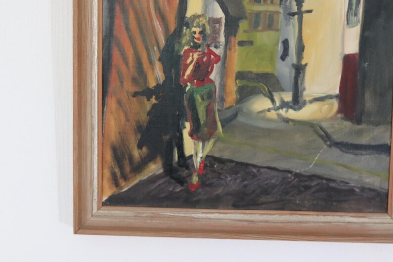 Original Mid Century Swedish Oil on Canvas – “Parisen” by L. Norberg – Vintage & Framed 53 × 45 cm (20.9" × 17.7")