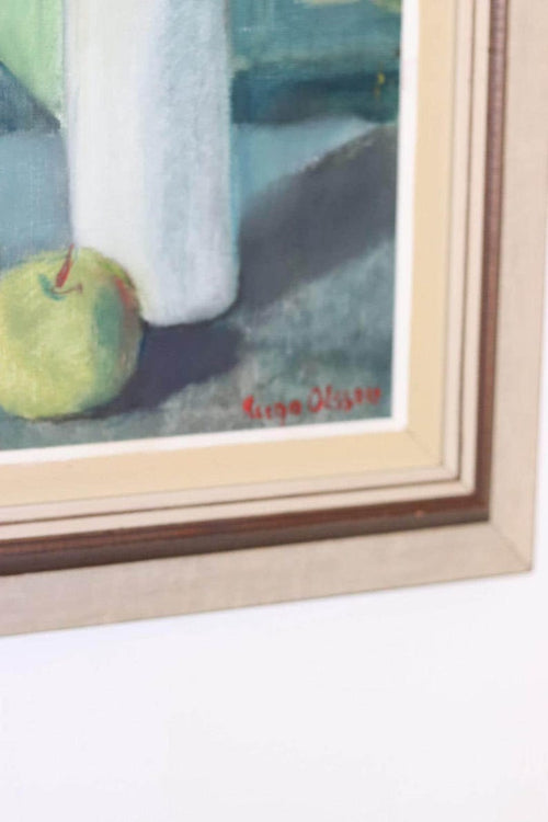 1970's Original Large Swedish Mid-Century Oil On Board Painting" Still life Tulips " by Hugo Olsson --Vintage & Framed