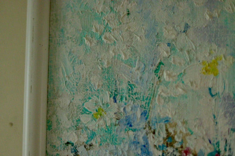 Original Oil on Canvas – “Still Life Vase” by Jung Hi Hang – Vintage & Framed, 58 x 27 cm (22.8 x 10.6 in)