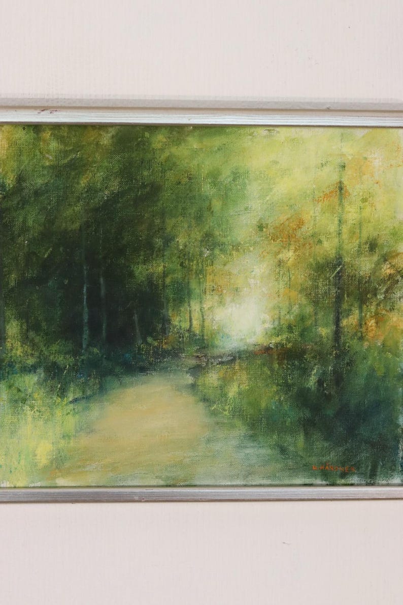 Original Swedish Oil on Canvas – “Forest Path” by U. Hardner – Vintage & Framed – 44 × 36 cm (17.3" × 14.2")