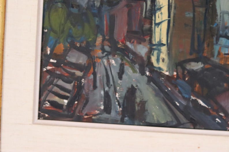 Original Swedish Oil on Panel – “City II” by P.O. Zachrisson – Signed & Framed – 36 × 42 cm (14.2" × 16.5")