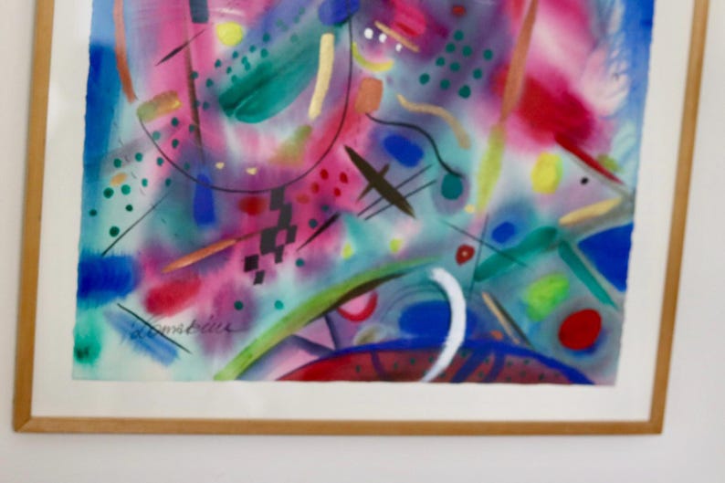 Mixed Media on Panel Painting "Joust" by MARINA LOMAKINA -- Framed