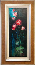 Swedish Mid-Century Oil On Panel Painting" Flower still life, Roses" by RUNE WAHLSTRÖM --Vintage & Framed