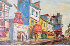 Swedish Oil On Canvas Painting "Moulin Rouge in Paris" by K. ISAKSON --Vintage & Framed