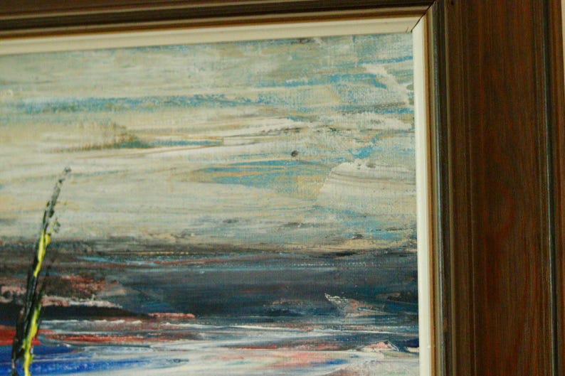 Original Mid-Century Swedish Oil on Canvas Painting "Östersund" by Nils Nilsson – Vintage & Framed | 58 × 49 cm / 22.8 × 19.3 in