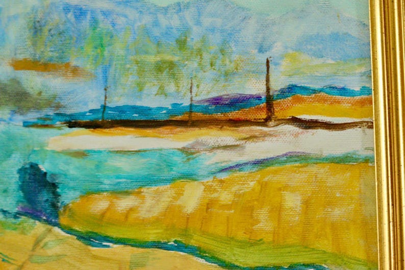Original Swedish Oil Painting "Landscape" by Gerhard Larsson – Vintage & Framed | 40 × 32 cm / 15.7 × 12.6 in