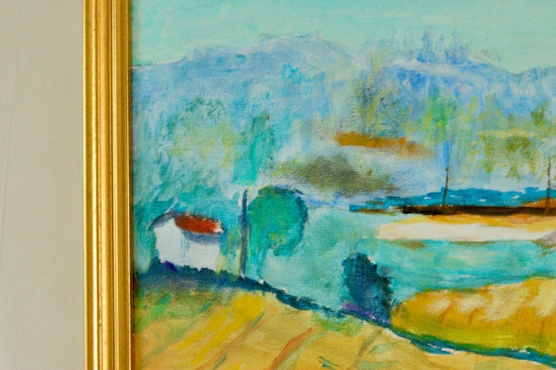 Original Swedish Oil Painting "Landscape" by Gerhard Larsson – Vintage & Framed | 40 × 32 cm / 15.7 × 12.6 in