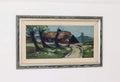 Swedish Mid-Century Oil On Canvas Painting "Woman and House" by Kurt Rosander--Vintage & Framed