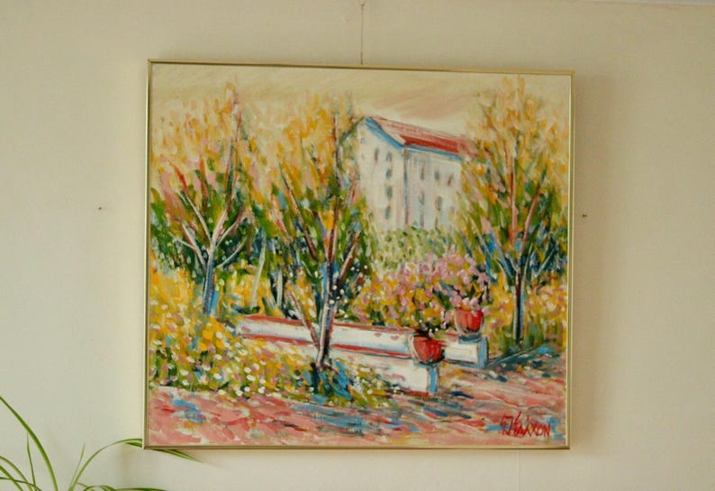 Original Swedish Oil on Canvas "Motif at Polcastro, Campagna Italy" by Gunnar Ingemar Erixon – Vintage & Framed | 66 × 59 cm / 26 × 23.2 in