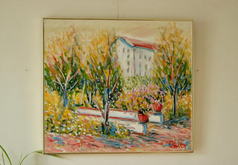 Original Swedish Oil on Canvas "Motif at Polcastro, Campagna Italy" by Gunnar Ingemar Erixon – Vintage & Framed | 66 × 59 cm / 26 × 23.2 in
