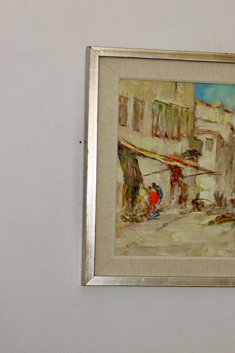 Original Mid-Century Original Swedish Oil on Panel "Sailing" by Knut Norman - Vintage & Framed