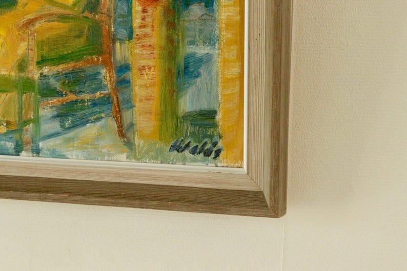 Original Swedish Oil on Panel Painting "Nicodemus" by Herbert Walås, 1965 | Vintage & Framed – 48.5 × 29.5 cm | 19.1 × 11.6 in
