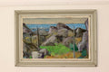 Scandinavian Mid-Century Oil On Canvas Painting" Coastal Landscape " by Selim Soldan --Vintage & Framed