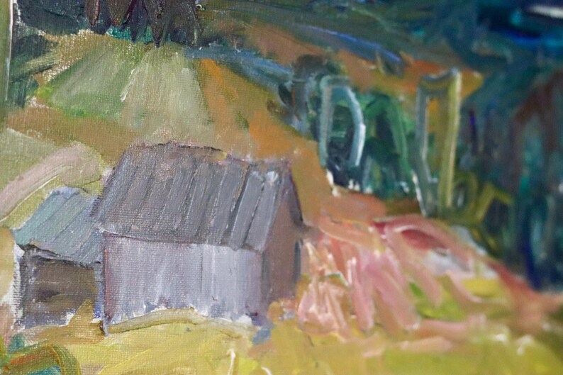 Mid-Century Original Swedish Oil on Canvas "Naturmotiv" by GÖRAN HAGEGÅRD - Vintage & Framed