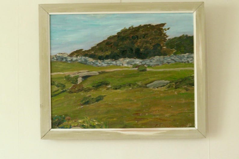 Mid-20th Century Original Oil on Canvas – Landscape – Vintage & Framed, 38 x 46 cm / 15 x 18.1 in